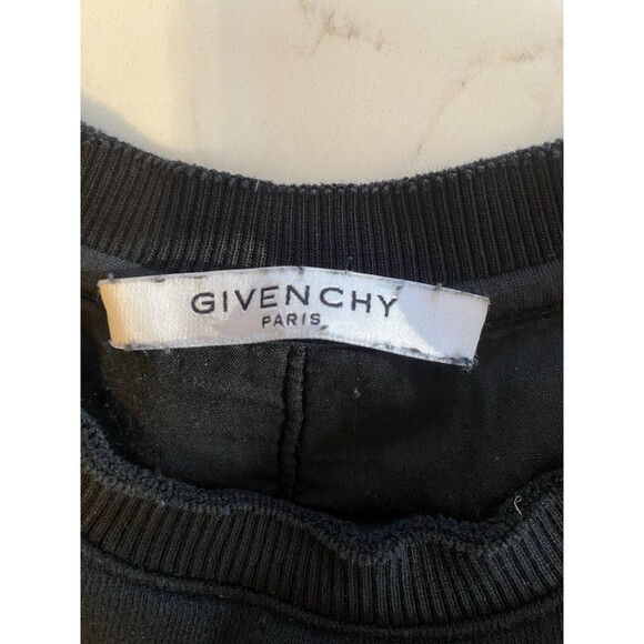 Givenchy Paris Men's Black Crewneck Small Distressed Holes - Picture 2 of 13